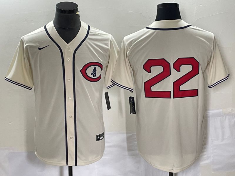 Men Cincinnati Reds 22 No Name Cream Nike Throwback MLB Jersey